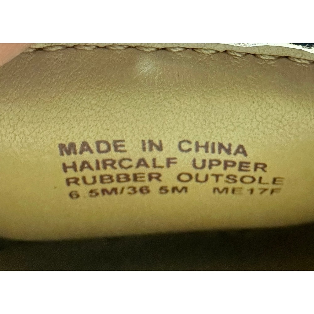 Michael Kors GLoria Moc Printed Leopard Calf Hair Ballet Flats Gold  Leather 6.5 - Picture 5 of 11